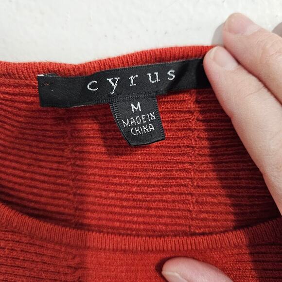 CYRUS Burnt Orange Dolman Sleeve Pullover Sweater Women Size Medium - Picture 5 of 6